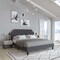 Merrick Lane Provence Platform Bed with Slatted Support Contemporary Tufted Upholstery with Accent Nail Trim
